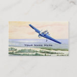 Vintage Aircraft Business Card<br><div class="desc">Customise this business card front and back. A vintage WWII aircraft approaching the shore,  against a pastel coloured sky. From the collections at the NAS Fort Lauderdale Museum.</div>