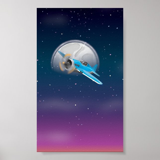 Vintage Aircraft Fighter Poster (Front)