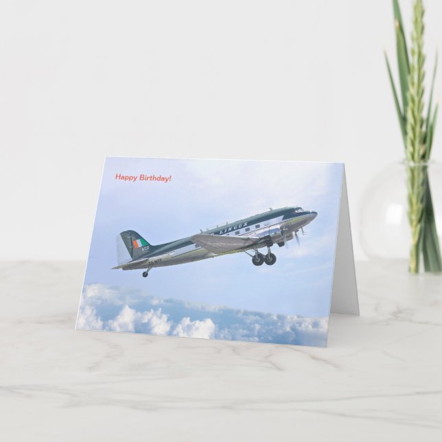 Vintage Aircraft for Birthday greeting card (Front)