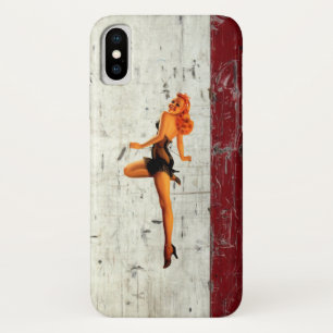 Vintage aircraft fuselage (With a pin up) iPhone X Case