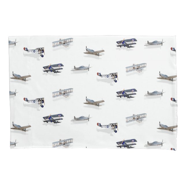 Vintage Aircraft in Flight Pillowcase (Front)