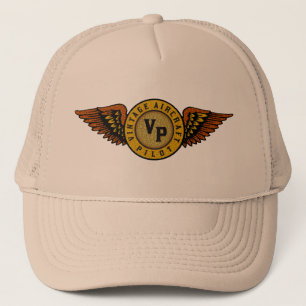 Vintage aircraft pilot trucker hat