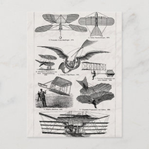 Vintage Aircrafts Aeroplanes Airships Retro Planes Postcard