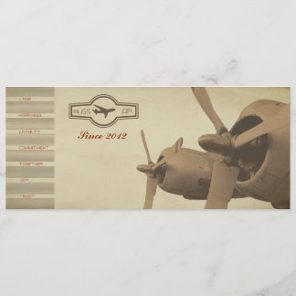 Vintage Airline Ticket Wedding Invitation Card