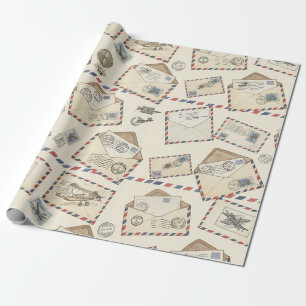 Vintage Airmail Adventure (3) Wrapping Paper