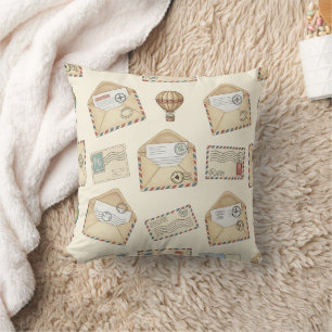 Vintage Airmail Adventure (4) Cushion