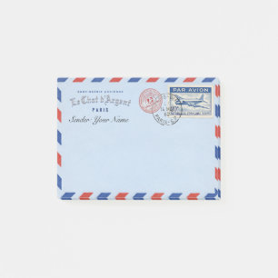 Vintage Airmail Le Chat d’Argent Post-it® Post-it Notes
