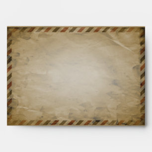 Vintage Airmail Turquoise Damask A7 Envelopes