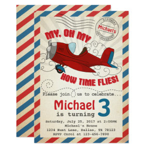 Airplane Birthday Invitations | Zazzle AU