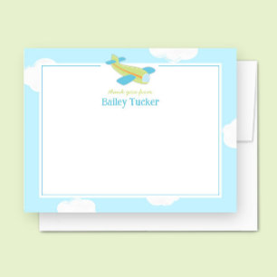 Vintage Airplane Boy Baby Shower Stationery Card