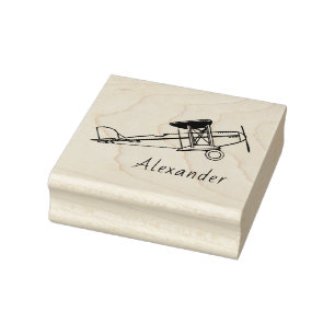 Vintage Airplane Boy Name Stamp