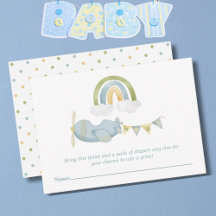 Vintage Airplane Clouds Baby Shower Diaper Raffle