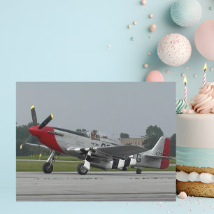 Vintage Airplane P-51 Mustang Aviation Birthday Postcard