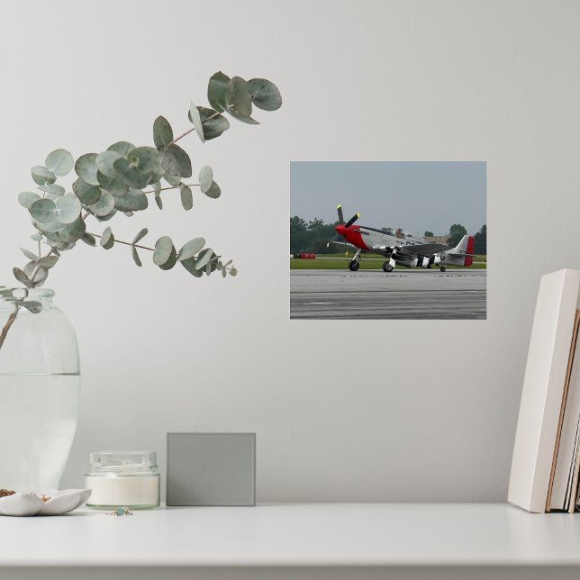 Vintage Airplane P-51 Mustang Aviation Birthday Poster (Creator Uploaded)