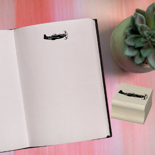 Vintage Airplane P-51 Mustang Military Aviation Rubber Stamp