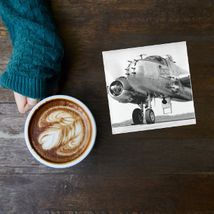 Vintage Airplane photo, Cool Fun Aviation Glass Coaster
