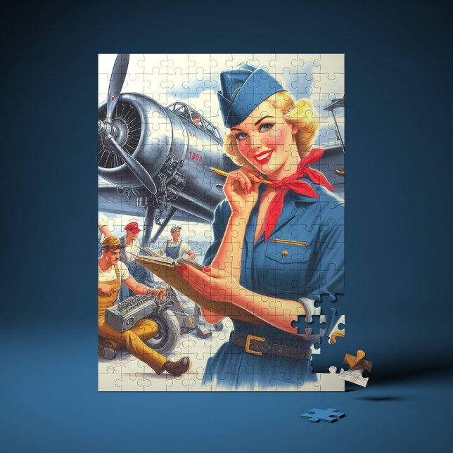 Vintage Airplane Pin-up Jigsaw Puzzle (Creator Uploaded)