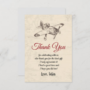 vintage,  airplane,  plane, thank you card