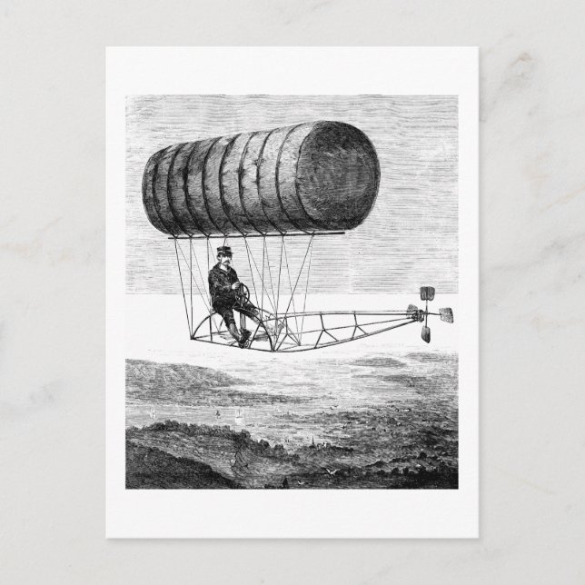 Vintage Airship / Balloon Blimp Dirigible Postcard (Front)