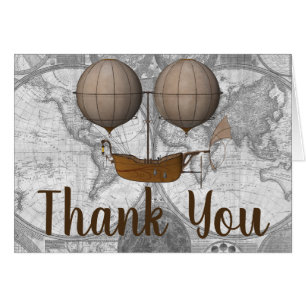 Vintage Airship Dirigible Adventure Thank You