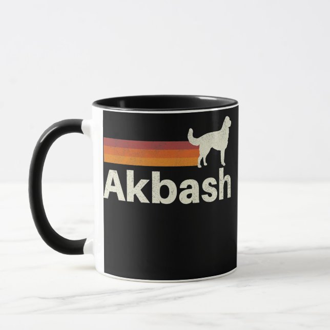 Vintage Akbash Retro Mum Dad Dog  Mug (Left)