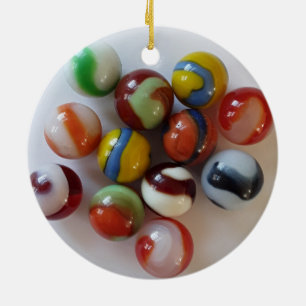 Vintage Akro Agate Corkscrew Glass Marbles  Ceramic Ornament