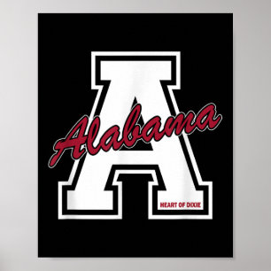 Vintage Alabama Heart Of Dixie Poster
