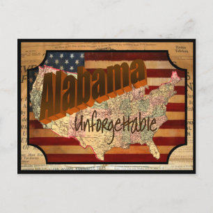 Vintage Alabama State Old Postcard