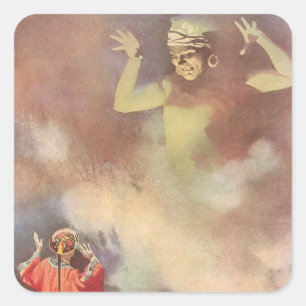 Vintage Aladdin and the Genie of the Lamp, Godwin Square Sticker