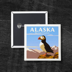 Vintage Alaska 15 Cm Square Badge
