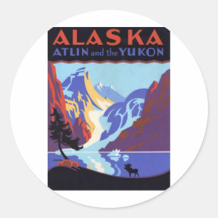 Vintage Alaska Classic Round Sticker