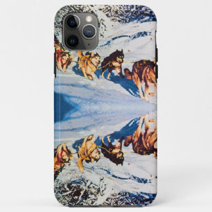 Vintage Alaska eskimo Malamute sled racing iPhone 11 Pro Max Case