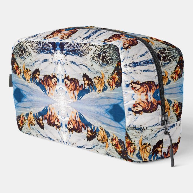 Vintage Alaska eskimo Malamute sled racing Dopp Kit (Right Corner)