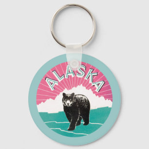Vintage Alaska Key Ring