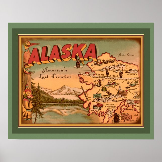 Vintage Alaska "Lost Frontier" Poster (Front)