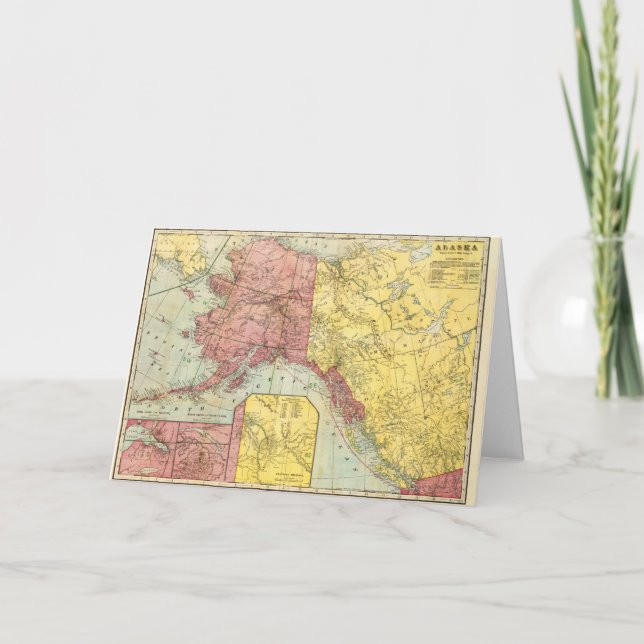 Vintage Alaska Map Card (Front)
