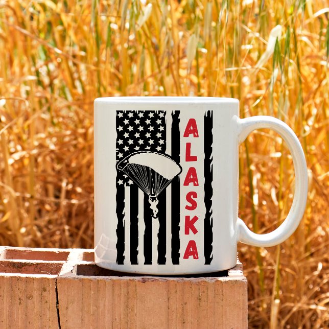 Vintage Alaska Paragliding Skydiving Parachuting Coffee Mug (Creator Uploaded)