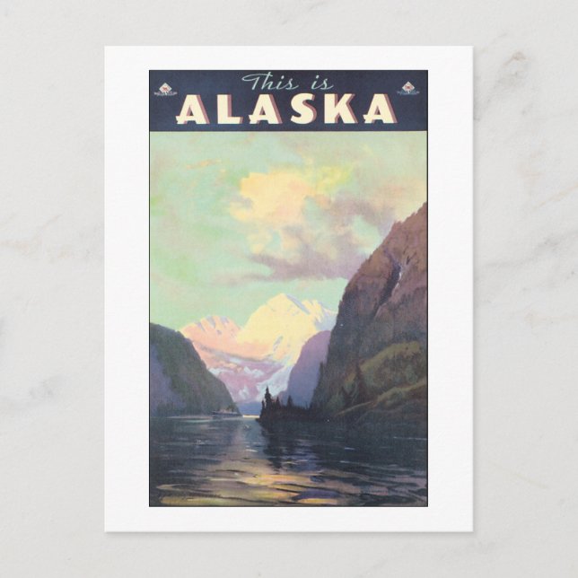 Vintage Alaska Poster Postcard (Front)