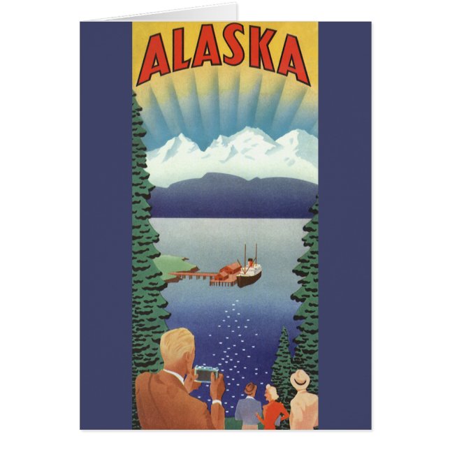 Vintage Alaska Travel Poster Art, Scenic Landscape (Front)