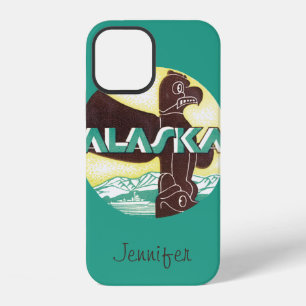 Vintage Alaska Travel Totem Pole Eagle Bird iPhone Case