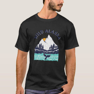Vintage Alaska Wild Landscape Humpback Whale T-Shirt
