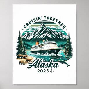 Vintage Alaskan Cruise Adventure 2025 Retro Family Poster