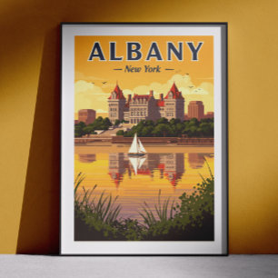 Vintage Albany New York Poster