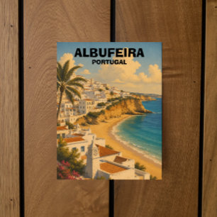 Vintage Albufeira Portugal Algarve Travel Postcard