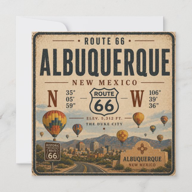 Vintage Albuquerque Skyline Tribute (Front)