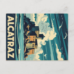 Vintage Alcatraz Island Prison Lighthouse Postcard