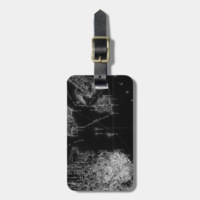 Vintage Alcatraz map luggage tag (Front Vertical)