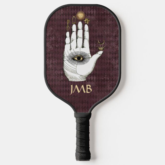 Vintage Alchemy Hand of Mysteries Personalised Pickleball Paddle (Front)