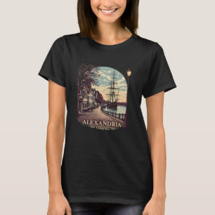 Vintage Alexandria Virginia Sunset Coastal Citysca T-Shirt