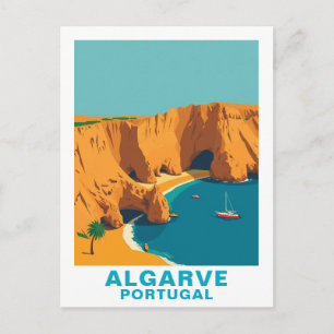Vintage Algarve, Portugal European Postcard